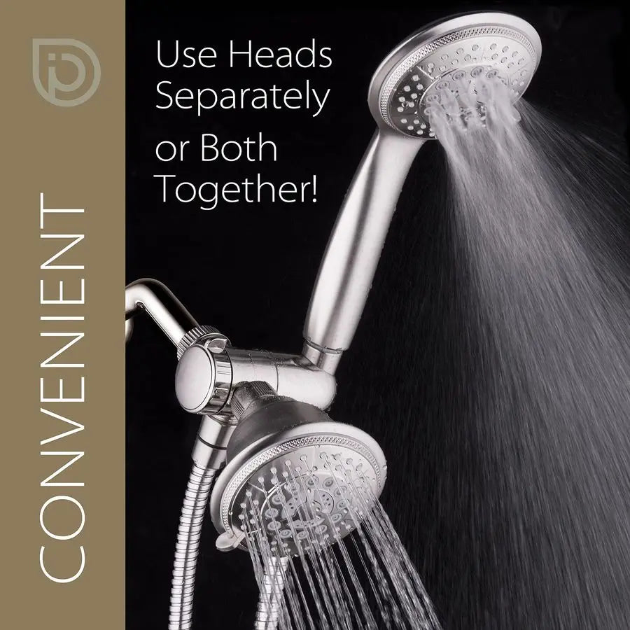 Handheld Showerhead Rain Shower Combo. Dual 2 in 1 Shower System