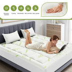 400g Bamboo Fiber Mattress Topper - Cooling, Breathable & Deep Pocket Design