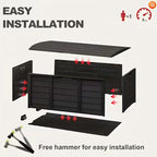 Large Outdoor Deck Box with Lockable Lid & Heavy-Duty Hinged Door