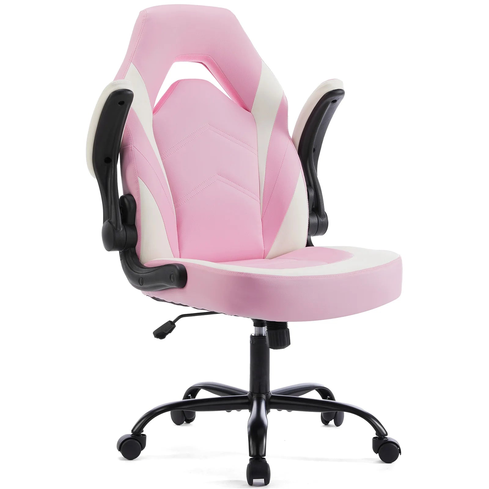 Ergonomic Office Computer Home Gaming Desk Chair Adjustable PU Leather Racing Chair Flip-up Armrest
