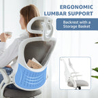 Mesh Ergonomic Office Computer Desk Chair Flip-up Arms Adjustable Headrests Comfortable Lumbar Support For Home Office