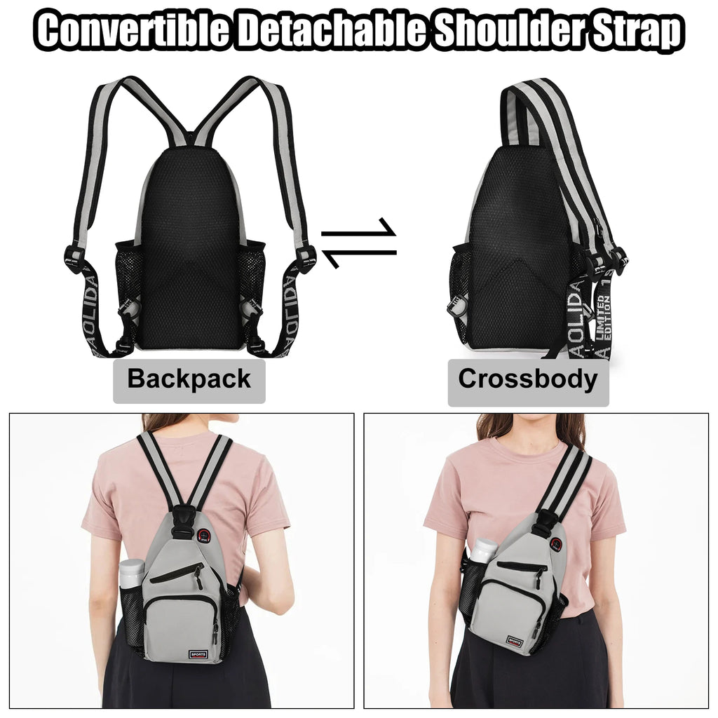 Convertible Sling Bag 7.9" Tablet Crossbody Mini Backpack with Headphone Jack Casual Pack for Women Men Travel