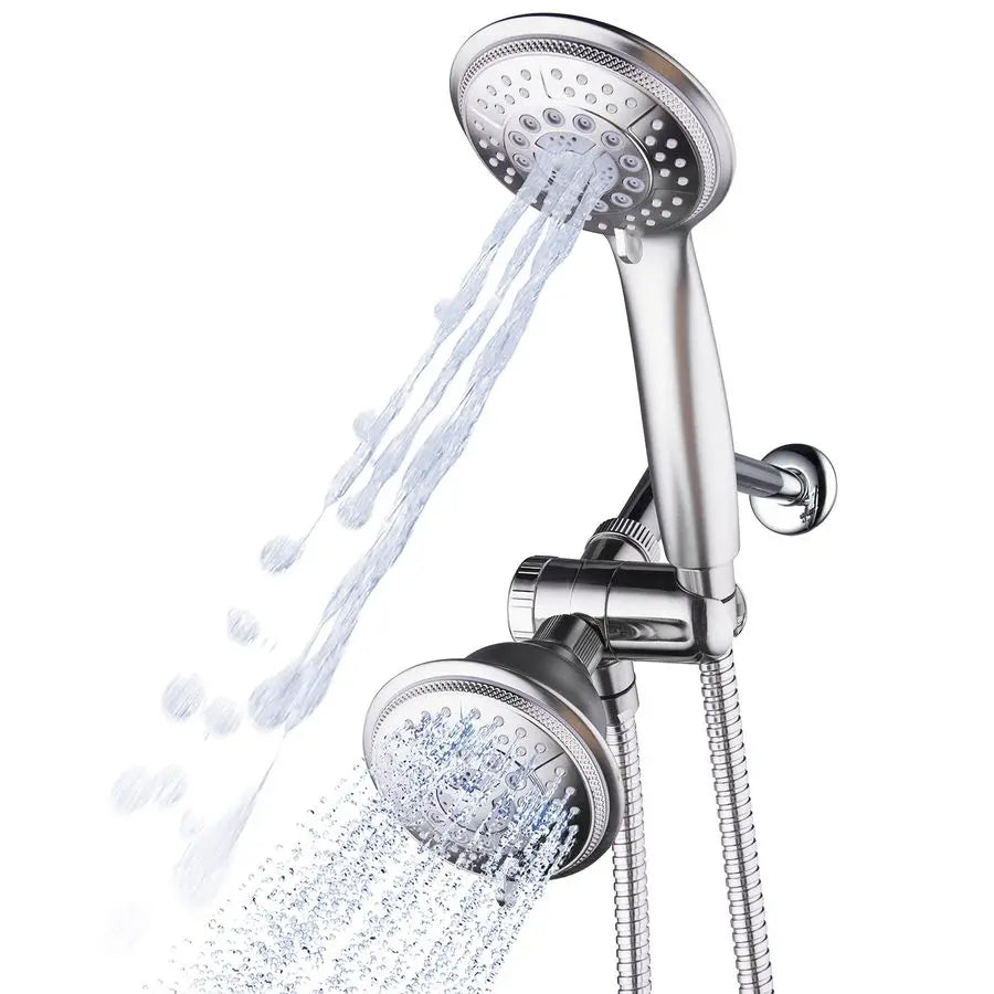 Handheld Showerhead Rain Shower Combo. Dual 2 in 1 Shower System