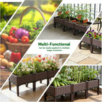 3pcs Vegetable Flower Raised Garden Container with Legs Elevated Planter Boxe withDrain Outlet for Indoor/Outdoor/Garden/Balcony