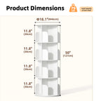 JHK 3-4 Tier Rotating Storage Bookshelf 360° Display Revolving Bookcase  Freestanding Vertical Corner Book Shelf for Bedroom Living Room