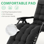 Zero Gravity Recliner Chair – Folding Portable Lounge for Camping, Patio & Outdoor Garden with Cup Holder Tray & Removable Cushion