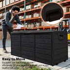 Large Outdoor Deck Box with Lockable Lid & Heavy-Duty Hinged Door