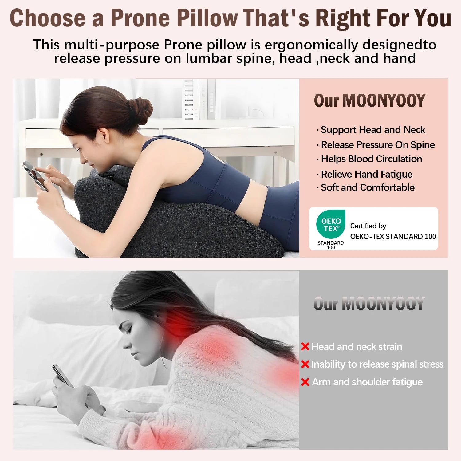 Ergonomic Memory Foam Wedge Pillow, 27° Angled Support for Neck and Waist, Multi-Position Support Pillow (Deep Grey)