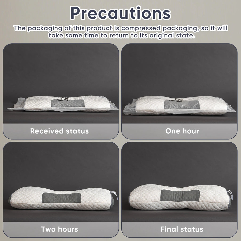 2pcs Massage Neck Pillows Adjustable Ergonomic Orthopedic Contour Support, All-Season Sleeping Comfort