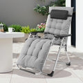 Zero Gravity Recliner Chair – Folding Portable Lounge for Camping, Patio & Outdoor Garden with Cup Holder Tray & Removable Cushion