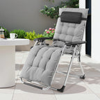 Zero Gravity Recliner Chair – Folding Portable Lounge for Camping, Patio & Outdoor Garden with Cup Holder Tray & Removable Cushion