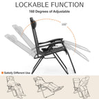 Set of 2 Zero Gravity Recliner Chair – Folding Portable Lounge for Camping, Patio & Outdoor Garden with Cup Holder Tray & Removable Cushion