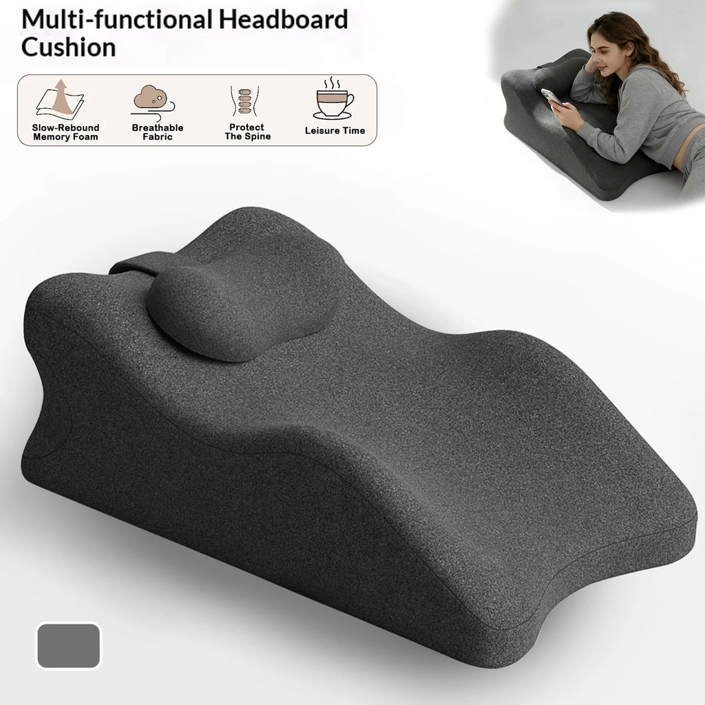 Ergonomic Memory Foam Wedge Pillow, 27° Angled Support for Neck and Waist, Multi-Position Support Pillow (Deep Grey)
