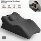 Ergonomic Memory Foam Wedge Pillow, 27° Angled Support for Neck and Waist, Multi-Position Support Pillow (Deep Grey)