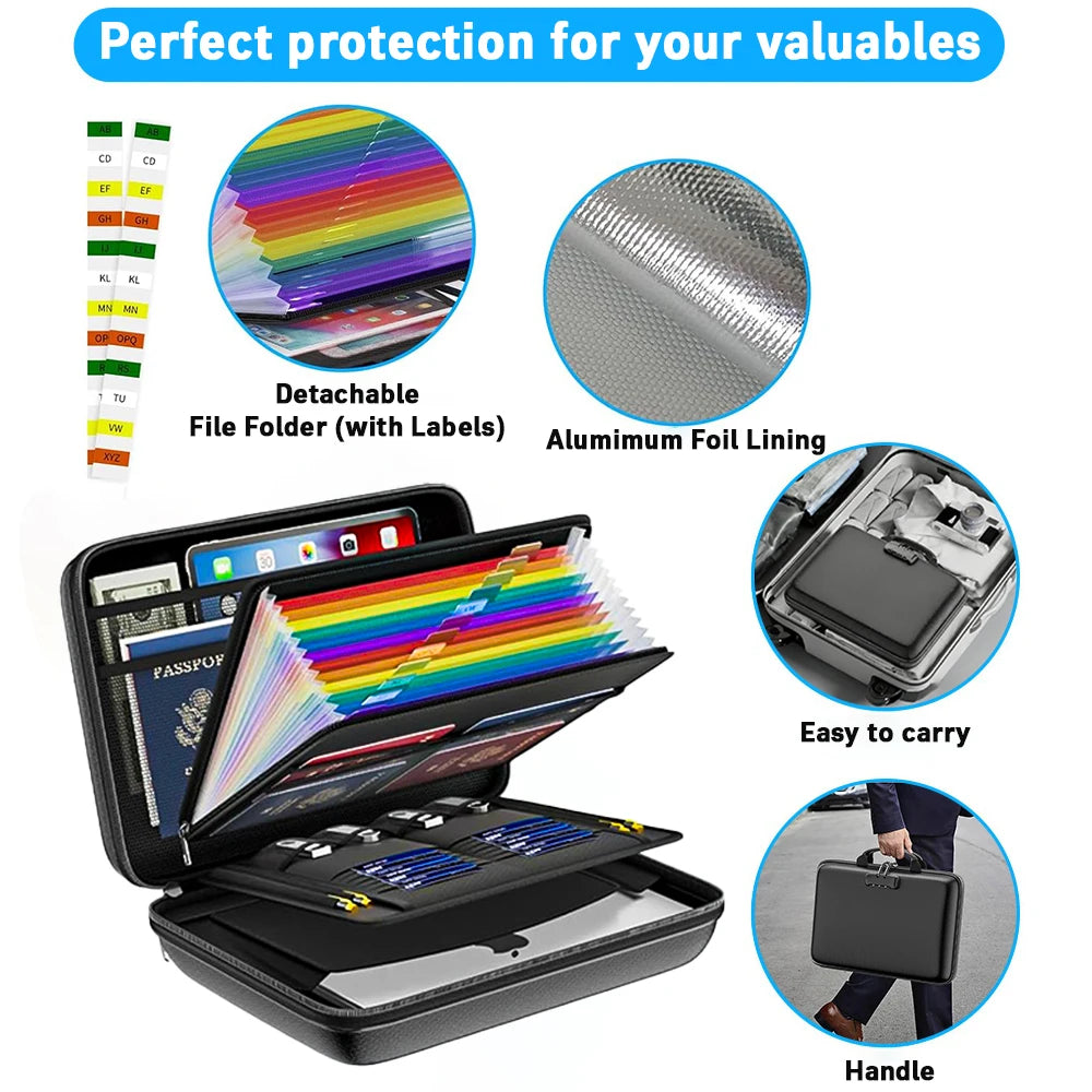 GuardianShield Fireproof Document Safe Box with Lock – Waterproof Hard-Shell Fire Safe for Passports, Cash, Laptop & Valuables