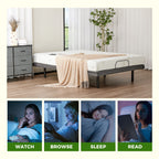JHK Electric Queen Size Bed Ergonomic Adjustable Bed Frame with Wireless Remote Zero Gravity Bed with 2 USB Ports For Bed Room