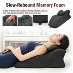 Ergonomic Memory Foam Wedge Pillow, 27° Angled Support for Neck and Waist, Multi-Position Support Pillow (Deep Grey)