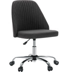 Armless Small Desk Office Chair Cute Vanity Swivel Chair with Back Modern Fabric with Wheels Swivel Task Home Gaming Chair