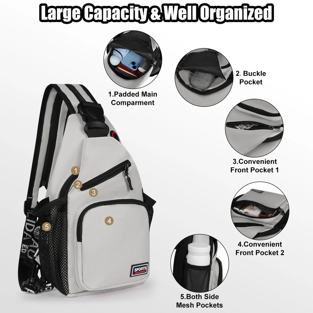 Convertible Sling Bag 7.9" Tablet Crossbody Mini Backpack with Headphone Jack Casual Pack for Women Men Travel