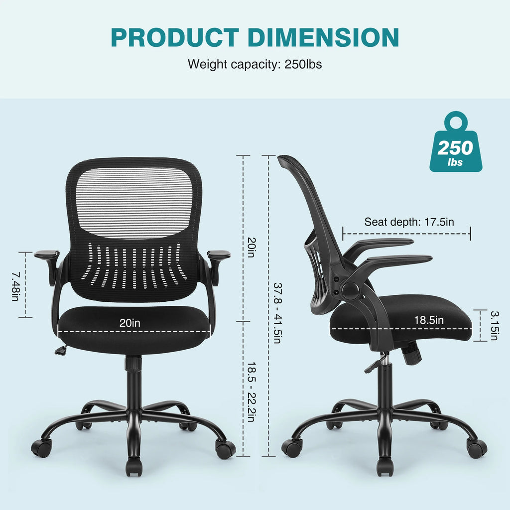 Ergonomic Mesh Backrest Office Desk Chair Adjustable Height Computer Rolling Work Swivel Gaming Chairs With Wheels For Home
