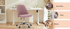 Armless Small Desk Office Chair Cute Vanity Swivel Chair with Back Modern Fabric with Wheels Swivel Task Home Gaming Chair