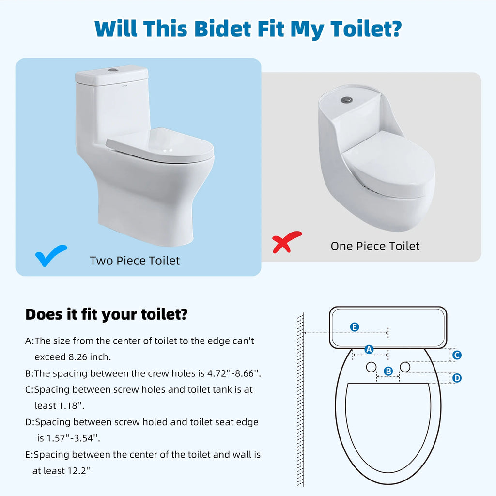 Dual Nozzle Bidet Attachment For Toilet - Non-electric Cleaning Feminine And Rear Wash Water Pressure Control Sprayer Cold Water