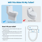 Dual Nozzle Bidet Attachment For Toilet - Non-electric Cleaning Feminine And Rear Wash Water Pressure Control Sprayer Cold Water