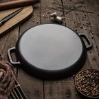 Multifunctional Cast Iron Skillet — Non-Stick Design, Ideal for Pizza, Grilling, and Pancakes (11 inch) — Compatible with All Stove Types