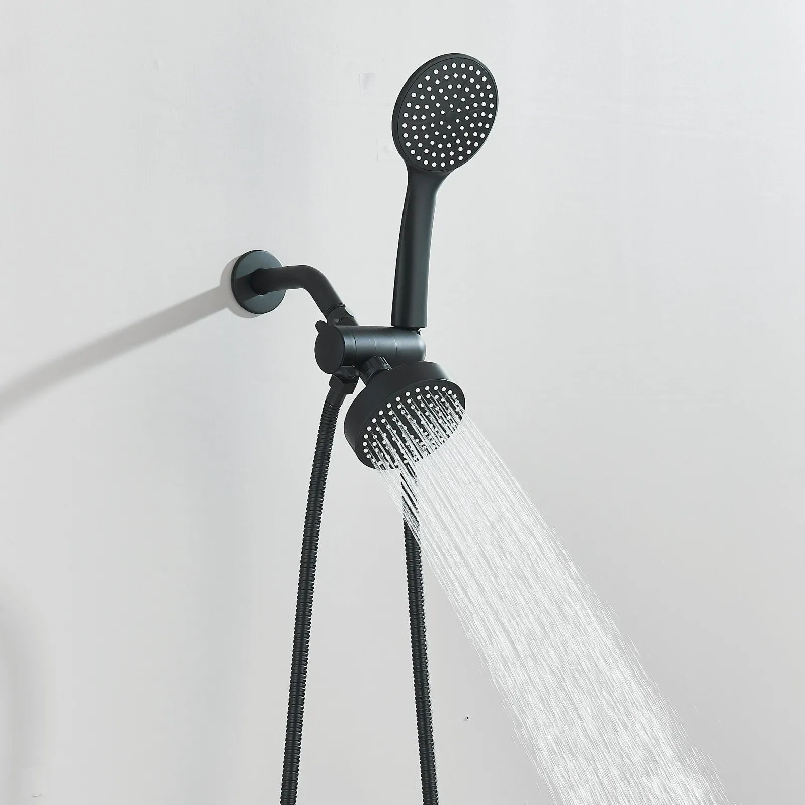 2-in-1 Black Shower Head with Handheld Sprayer Combo