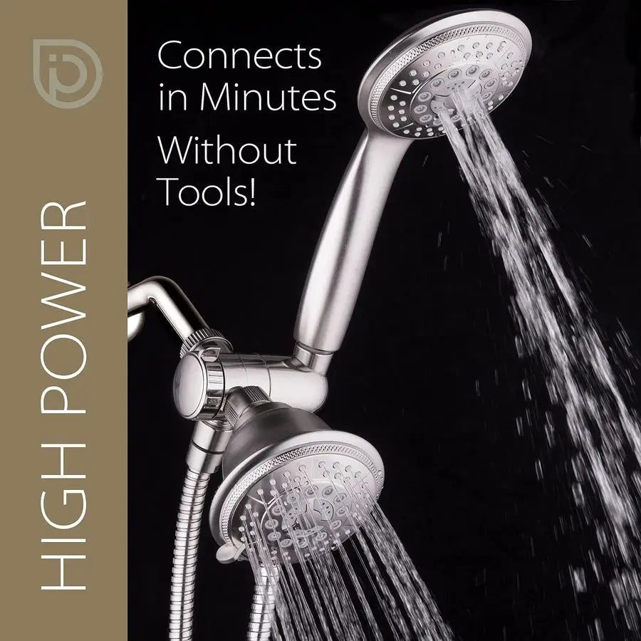 Handheld Showerhead Rain Shower Combo. Dual 2 in 1 Shower System