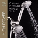 Handheld Showerhead Rain Shower Combo. Dual 2 in 1 Shower System