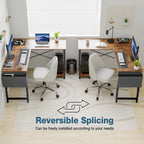 Gaming Corner 50 Inch Office Writing PC Wooden Table with CPU Storage Shelf & Side Bag for Home Office Bedroom