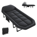 Adjustable Folding Camping Bed with Mattress  Lightweight Camping Cot with Carry Bag 6 Angle Foldable Camping Bed for Camp Outdoor Supports 450 lbs