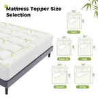 400g Bamboo Fiber Mattress Topper - Cooling, Breathable & Deep Pocket Design