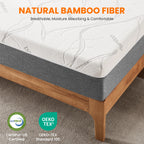 Memory Foam Mattress，Medium Firm  with Bamboo Cool & Washable Cover - CertiPUR-US Certified for Support