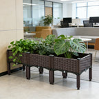 3pcs Vegetable Flower Raised Garden Container with Legs Elevated Planter Boxe withDrain Outlet for Indoor/Outdoor/Garden/Balcony