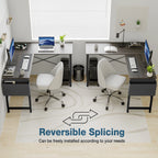 Gaming Corner 50 Inch Office Writing PC Wooden Table with CPU Storage Shelf & Side Bag for Home Office Bedroom