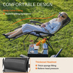 Set of 2 Zero Gravity Recliner Chair – Folding Portable Lounge for Camping, Patio & Outdoor Garden with Cup Holder Tray & Removable Cushion