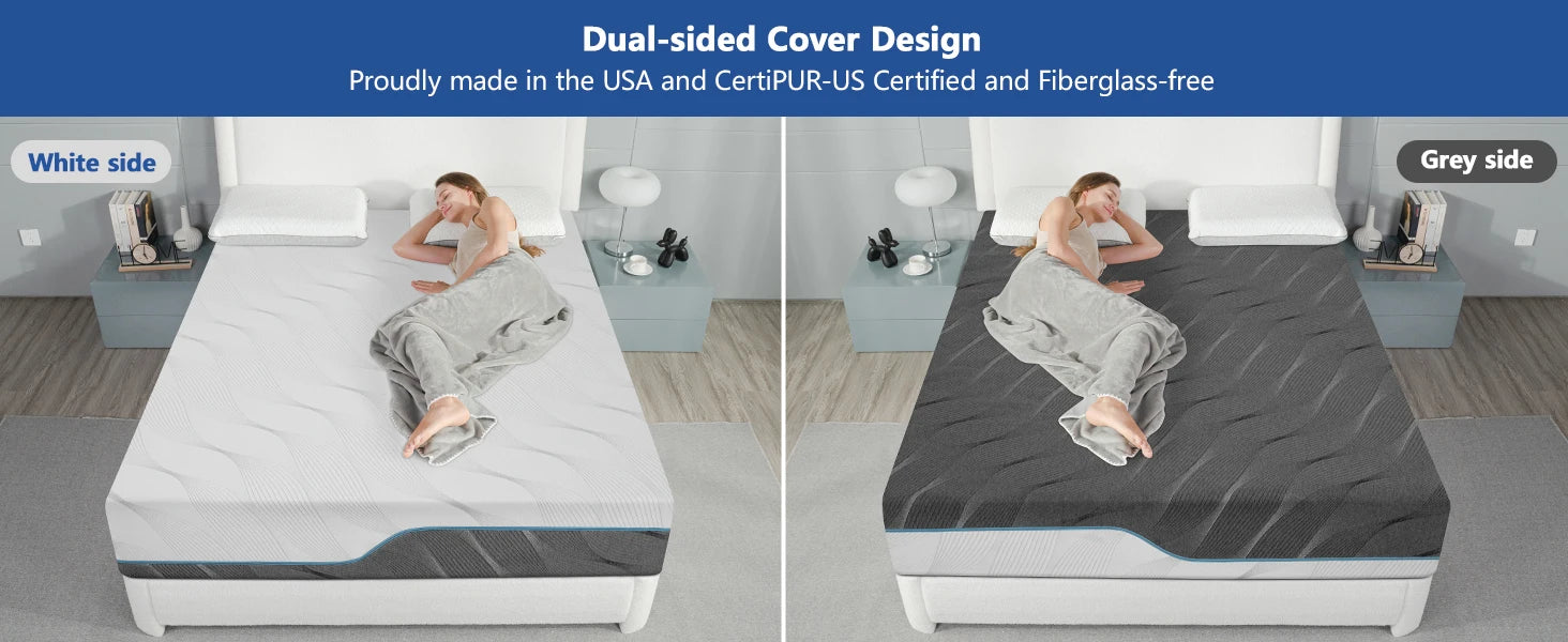 Hcore Queen Size Mattress, 8/10 Inch Medium Firm - Extra Firm Dual Sides Flippable Mattress