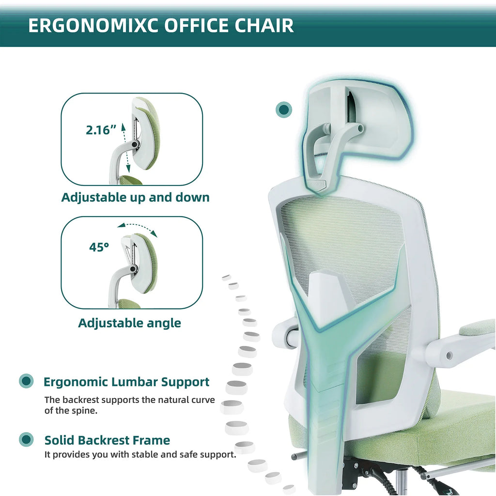 Ergonomic Reclining High Back Mesh Living Room Rocking Gaming Chair