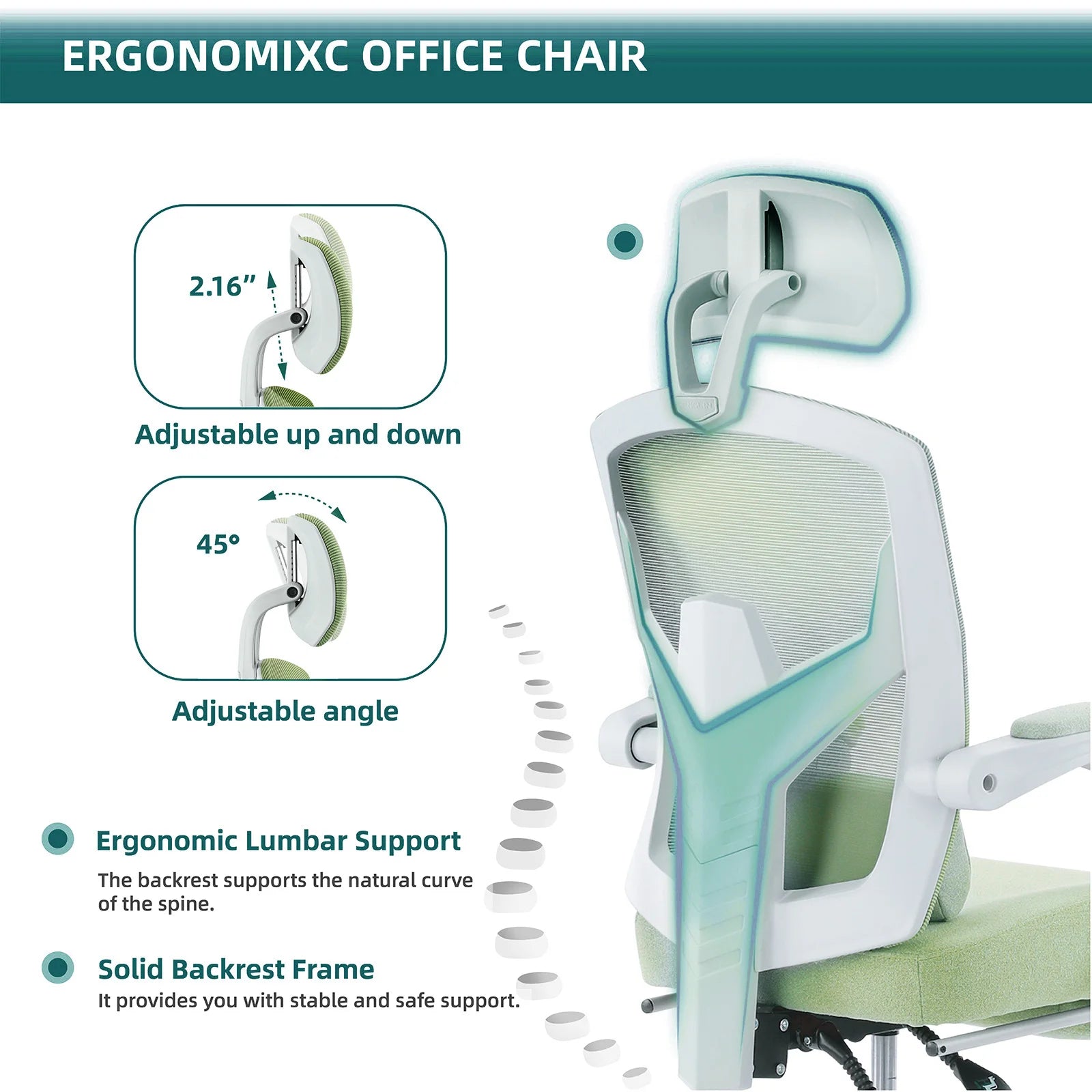 Ergonomic Reclining High Back Mesh Living Room Rocking Gaming Chair
