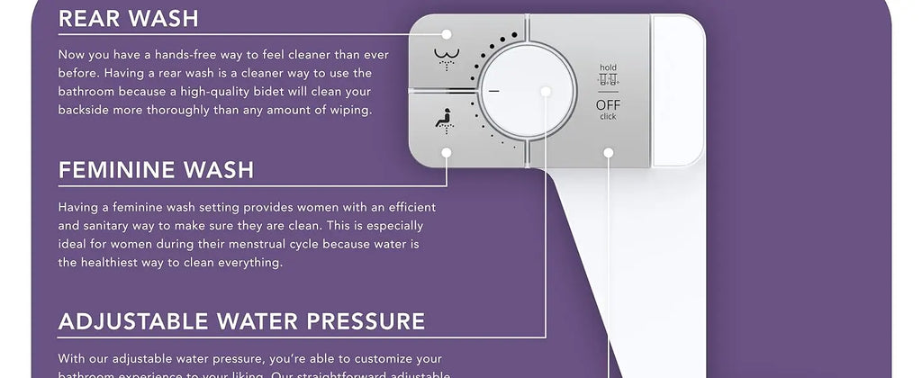 Ultra-Slim Bidet Attachment for Toilet – Non-Electric Dual Nozzle (Rear + Feminine Wash) with Adjustable Pressure, Self-Cleaning, Easy 10-Minute Install