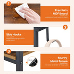 47IN Computer Desk with 2 Drawers For Study Office Gaming Wood Table with Adjustable Position Drawers Modern Work Table