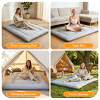 4 Inch Foldable Mattress Twin/Full/Queen - Soft Japanese Futon Floor Bed, Portable Roll Up Mattress with Washable Cover