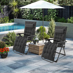 Zero Gravity Recliner Chair – Folding Portable Lounge for Camping, Patio & Outdoor Garden with Cup Holder Tray & Removable Cushion