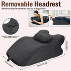 Ergonomic Memory Foam Wedge Pillow, 27° Angled Support for Neck and Waist, Multi-Position Support Pillow (Deep Grey)