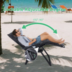 Zero Gravity Recliner Chair – Folding Portable Lounge for Camping, Patio & Outdoor Garden with Cup Holder Tray & Removable Cushion