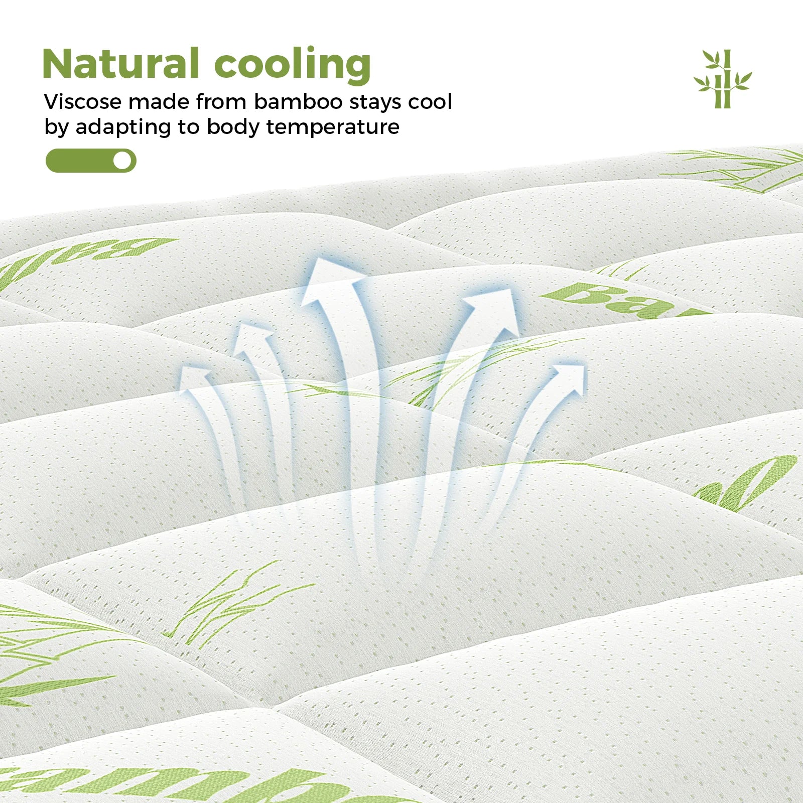 400g Bamboo Fiber Mattress Topper - Cooling, Breathable & Deep Pocket Design
