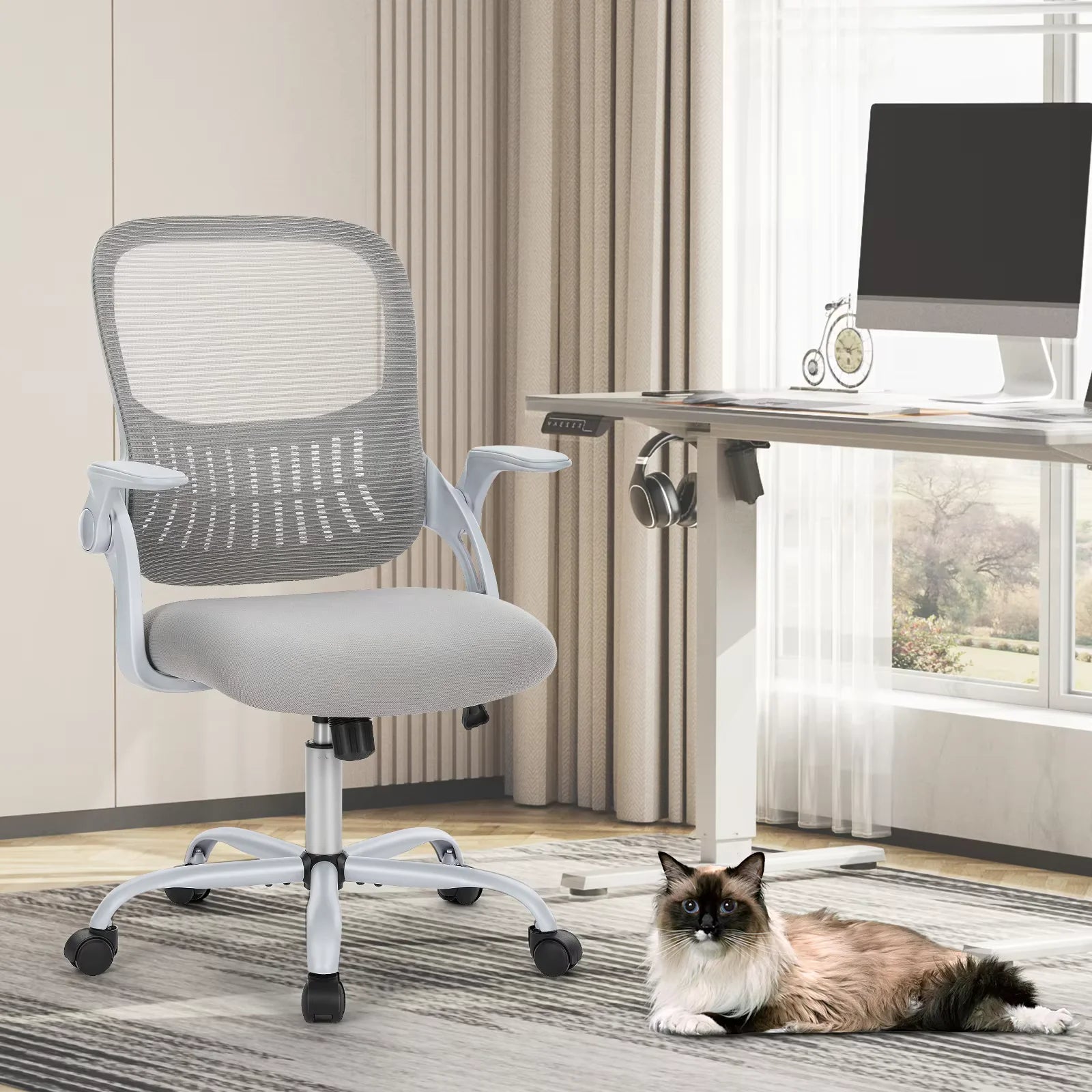 Ergonomic Mesh Backrest Office Desk Chair Adjustable Height Computer Rolling Work Swivel Gaming Chairs With Wheels For Home