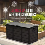 Large Outdoor Deck Box with Lockable Lid & Heavy-Duty Hinged Door